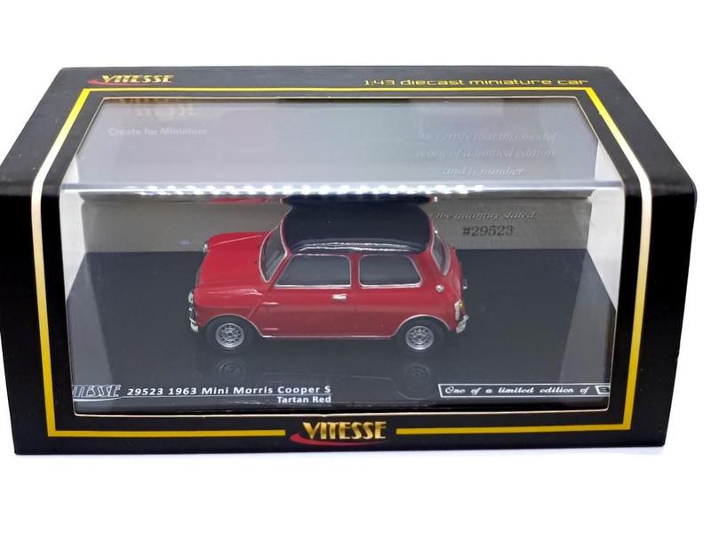 Miniatura Mini Morris Cooper S 1963 1/43 Verde/Vermelho - Vitesse